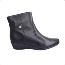 Bota Comfortflex Cano curto Anabela ziper conforto 74304 Bota Comfortflex Cano curto Anabela ziper conforto 74304