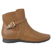 Bota Comfortflex Cano Curto Rasteira Zíper Lateral 91304