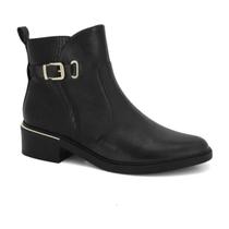 Bota Comfortflex Couro Feminina Cano curto Salto baixo 69303 Bota Comfortflex Couro Feminina Cano curto Salto baixo 69303