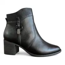 Bota Comfortflex Feminina Cano Curto Salto Bloco