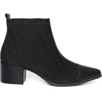 Bota Confortaria Cano Curto Bico Fino Salto Bloco 730.5819
