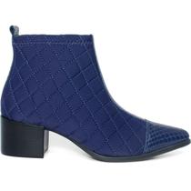 Bota Confortaria Cano Curto Bico Fino Salto Bloco 730.5819