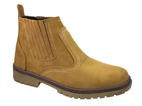 Bota cor amarela castor botina couro nobuck masculina homem campo cidade fazenda