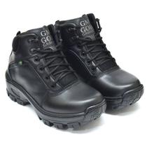 Bota Coturno 100% Couro com C .A PVC Ref 01 PRETO