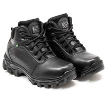 Bota Coturno 100% Couro com C .A PVC Ref 01 PRETO