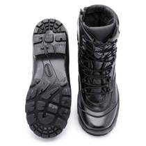 Bota Coturno Acero Tiger Pro Preto Biqueira em PVC Couro Legítimo