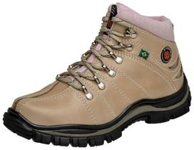 Bota Coturno Adventure Azimute Brasil Creme/rosa Bota Coturno Adventure Azimute Brasil Creme/rosa