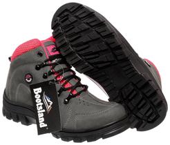 Bota Coturno Adventure Bootsland Feminino Confort em Couro