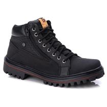 Bota Coturno Adventure Casual trabalho Passeio Masculino Cano Curto Sola Tratorada Ziper Cadarço