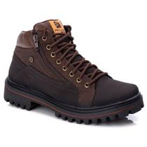 Bota Coturno Adventure Casual trabalho Passeio Masculino Cano Curto Sola Tratorada Ziper Cadarço