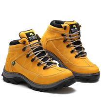 Bota Coturno Adventure em Couro Bell Boots Cadarço Costura Manual e Sola Leve