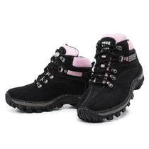 Bota Coturno Adventure feminino Trilha Caminhada Palmilha Gel Couro