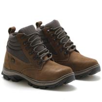 Bota Coturno Adventure Masculina Couro Cadarço Moderna