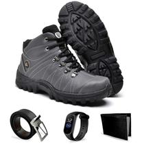 Bota Coturno Adventure Masculino Cat sklll Casual Cinto + Carteira + Relogio