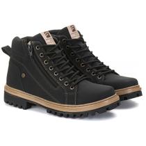 Bota Coturno Adventure Moda Casual Masculino Sola Tratorada Leve Cadarço Ziper Estilo Conforto