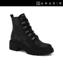 Bota Coturno Ankle Feminina Ramarim Tratorada Salto Bloco Baixo Grosso