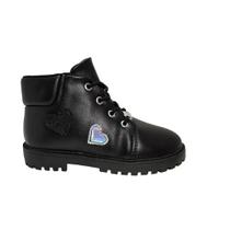 Bota Coturno Baby Corações/Glitter Preto Molekinha Bota Coturno Baby Corações/Glitter Preto Molekinha