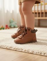 Bota Coturno Bebê Infantil Country Franja Removível Unissex FARMFUN