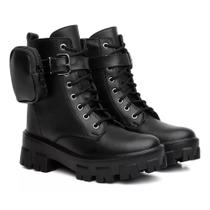 Bota Coturno Blogueira Feminino Cadarço com Bag Estilo Moda Confortável Sola Tratorada Bota Coturno Blogueira Feminino Cadarço com Bag Estilo Moda Confortável Sola Tratorada