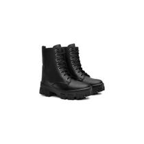 Bota Coturno Blogueira Feminino Cadarço Moda Elegante Confortável Sola Tratorada