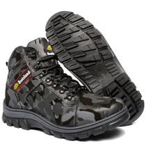 Bota Coturno Bootsland Adventure Masculina Em Couro Camuflad