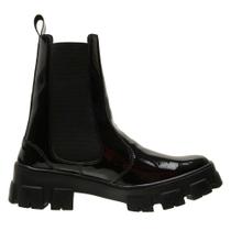 Bota Coturno Botina Feminina Cano Médio Elástico Sintético Botinha Preto Bota Coturno Botina Feminina Cano Médio Elástico Sintético Botinha Preto