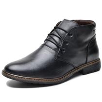 Bota Coturno Botina Masculina Couro Sola Costurada Cadarço