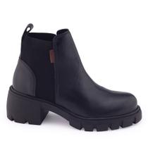 Bota Coturno Bottero 347203 Couro Tratorado Chelsea Bloco