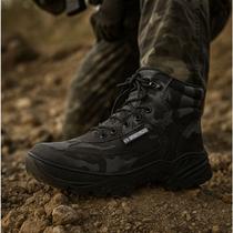 Bota Coturno Camuflada Cano Médio Masculina Conforto Resistente Trilha Trabalho Tática