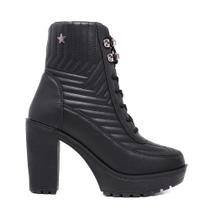 Bota Coturno Cano Alto Confortável Solado Tratorado Feminino 11715 Bota Coturno Cano Alto Confortável Solado Tratorado Feminino 11715