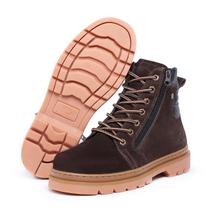 Bota Coturno Cano Alto Masculina Trilha Trabalho Zíper Café Bota Coturno Cano Alto Masculina Trilha Trabalho Zíper Café