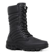 Bota Coturno Cano Alto Masculino Tático Cadarço Segurança Motoqueiro Resistente Tratorada