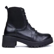 Bota Coturno Cano Baixo Perlatto Couro MUN007 Feminino
