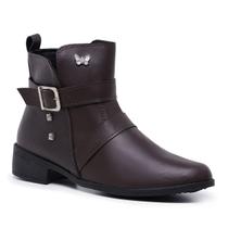 Bota Coturno Cano Curto Feminina Sola Flat Leve Conforto Dia a Dia