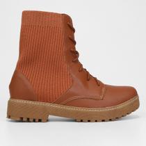 Bota Coturno Cano Curto Look Fashion Knit Feminina Bota Coturno Cano Curto Look Fashion Knit Feminina