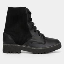 Bota Coturno Cano Curto Look Fashion Knit Feminina Bota Coturno Cano Curto Look Fashion Knit Feminina