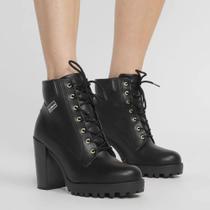 Bota Coturno Cano Curto Moleca Salto Bloco Tratorada Feminina Bota Coturno Cano Curto Moleca Salto Bloco Tratorada Feminina