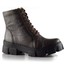 Bota Coturno Cano Curto Solado Tratorado Feminina C0ur0 9101