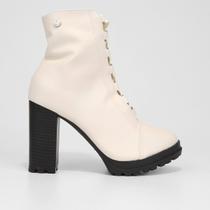 Bota Coturno Cano Médio Via Uno Salto Grosso Tratorada Feminina