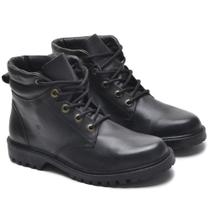 Bota Coturno Casual com Recortes em Couro Krn Shoes Cadarço e Sola Robusta Bota Coturno Casual com Recortes em Couro Krn Shoes Cadarço e Sola Robusta