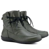 Bota Coturno Casual Feminina Couro Conforto Moda Elegante