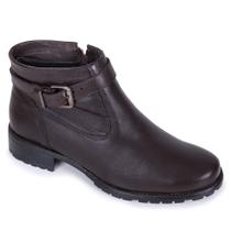 Bota Coturno Casual Feminina em couro Preto Elegante e Atemporal