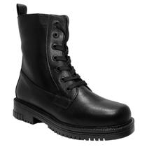 Bota Coturno Casual Feminino Cano Médio Salto Baixo Mooncity 72188