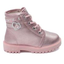 Bota Coturno Casual Infantil Feminino Molekinha 212652627263- Rosa Velho