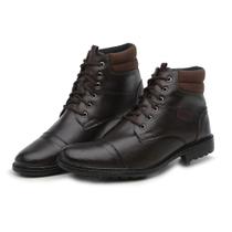 Bota Coturno Casual Lk Store com Cadarço Costura Manual e Sola Borracha