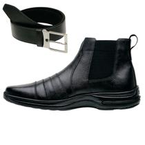 Bota Coturno Casual Masculina Couro Macio Leve Resistente + Cinto Bota Coturno Casual Masculina Couro Macio Leve Resistente + Cinto
