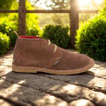 Bota coturno casual masculina feminina couro camurça solado borracha crepe látex