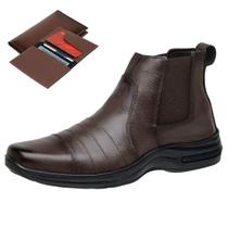 Bota Coturno Casual Masculino Adventure Cano Baixo Moderno + Carteira