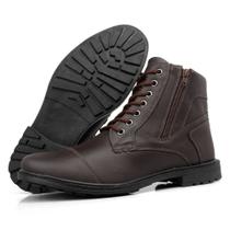 Bota Coturno Casual Masculino Cano Baixo Café
