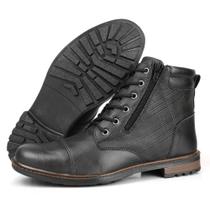 Bota Coturno Casual Masculino Cano Curto Estilo Cadarço Zíper Moderno Urbano Confortável